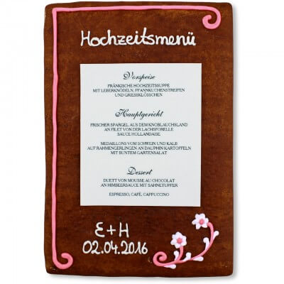 Gingerbread Menu Card Ramona