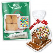 Gingerbread house kit with instructions, 9x6x7cm