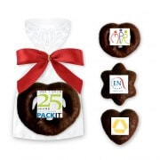 Hearts - Prezels - Stars, dark chocolate mini - incl. Logo