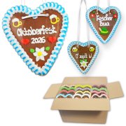 Gingerbread Heart Mixed Box -18cm - 20 hearts per box - various Gingerbread Heart Mixed Box -18cm - 20 hearts per box - various