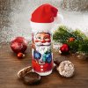 Mini Elisen gingerbread tin featuring St. Nicholas, surrounded by mini gingerbread cookies and mistletoe