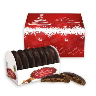 Oblaten-Lebkuchen in weihnachtlicher Geschenkbox – Weihnachtsbaum, 200g