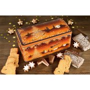 Santa Claus metal tin filled with cookie delights