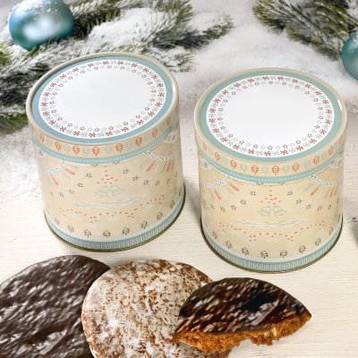 Weißblechdose "Ornamente" mit Elisenlebkuchen