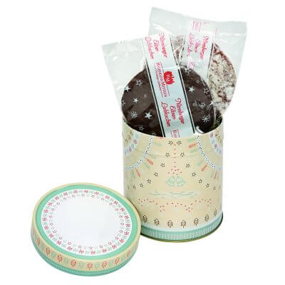 Weißblechdose "Ornamente" mit Elisenlebkuchen