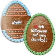 Giant-Easter egg made of cookie, approx. 50 cm with picture/logo and lettering