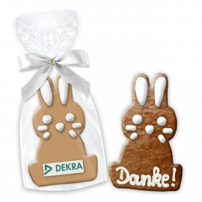 Sitzender Osterhase ca. 12cm optional mit Text oder Logo