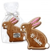 Easter gift bunny made out of cookie, 15cm opt. with logo & text