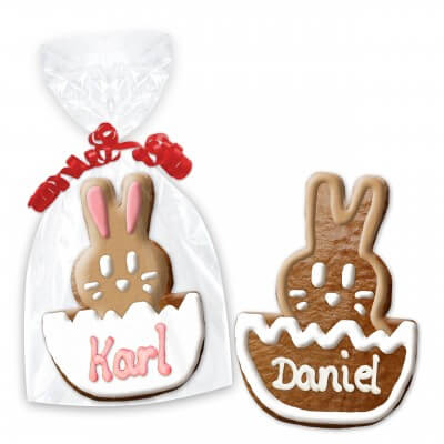 easter cookie place cards, bunny in egg 12cm