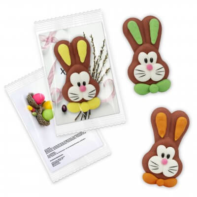 Easter Bunny sugar figurine with individual promo card