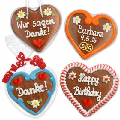 Personalized Gingerbread Heart 12cm as an individual gift