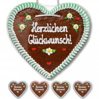 Herzlichen Glückwunsch - Gingerbread Heart XXL