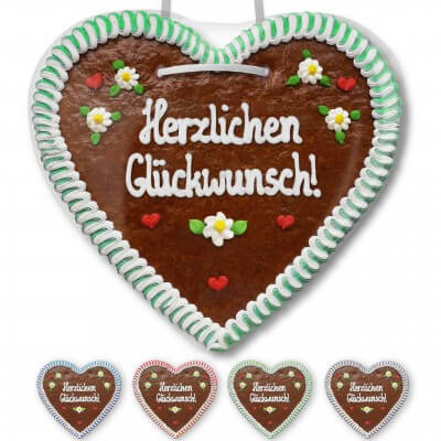 Herzlichen Glückwunsch - Lebkuchen Herz XXL