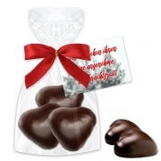 Chocolate gingerbread hearts with rack card - 3 pieces