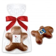 Milk chocolate- gingerbread man, incl. logo