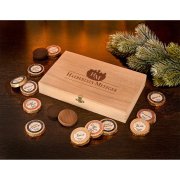 Schokoladen Mischung in Holzbox als Geschenk