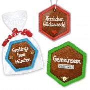 Lebkuchen Sechseck 13cm - optional mit Logo