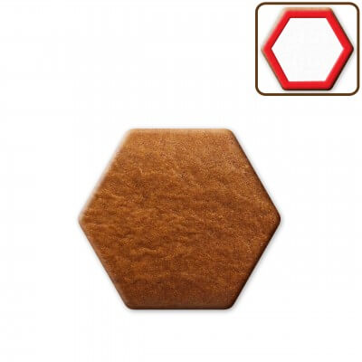 Gingerbread hexagon blank, ca 8cm