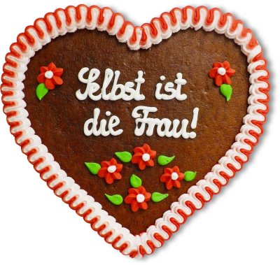 Selbst ist die Frau! - Lebkuchenherz 23cm