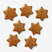 Ansicht von oben von mehreren Lebkuchen-Sternen