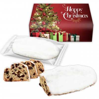 Stollen in individueller Verpackung als Werbeartikel, 500g