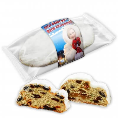 Weihnachts-Stollen individuell mit bedruckter Banderole, 750g