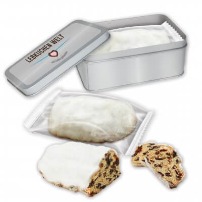 Christstollen in Dose 200g mit individuellem Etikett