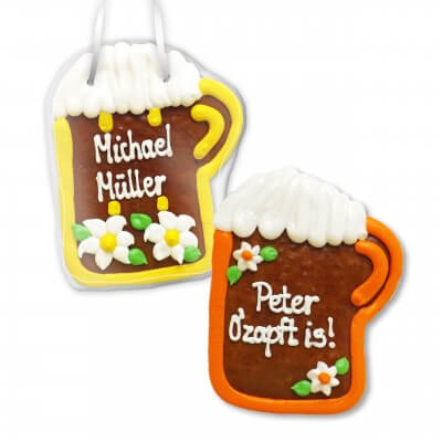 Gingerbread Beer mug Placement Card, 12cm