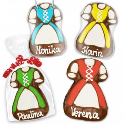 Lebkuchen Dirndl 11cm als Tischkarte