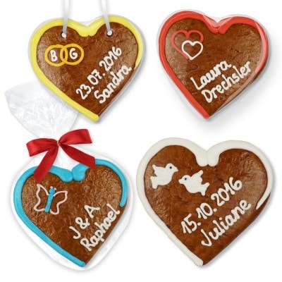 Tischkarte Herz aus Lebkuchen,  12cm