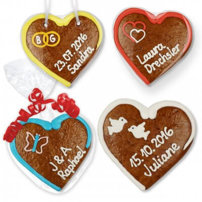 Gingerbread heart Place Card 12cm for weddings