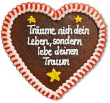 Träume nicht dein Leben - Lebkuchenherz 23cm