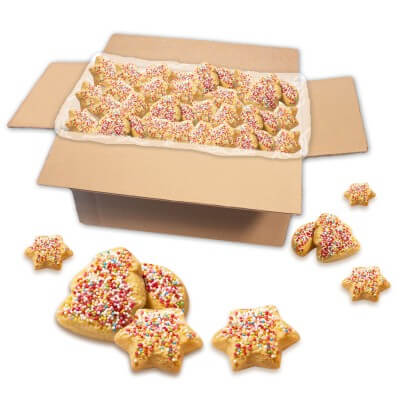 Butter Christmas cookies with nonpareils, loose goods - 2 Kg