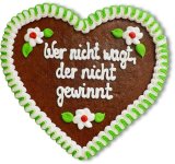 Wer nicht wagt, der nicht gewinnt - Gingerbread Heart 23cm