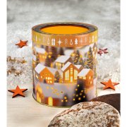 Teelicht Lebkuchendose mit Elisen Lebkuchen in Schokoladen- und Zuckerglasur