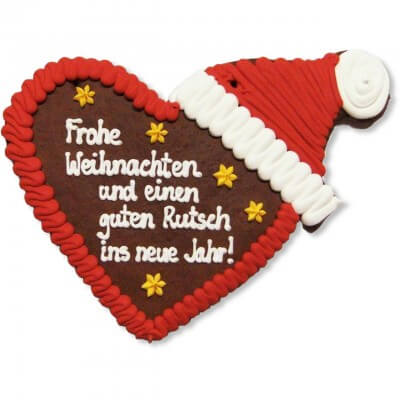 XXL Gingerbreadheart with Christmas Cap individual, 41cm