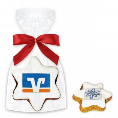 Premium cinammon star cookie incl. logo - single packed