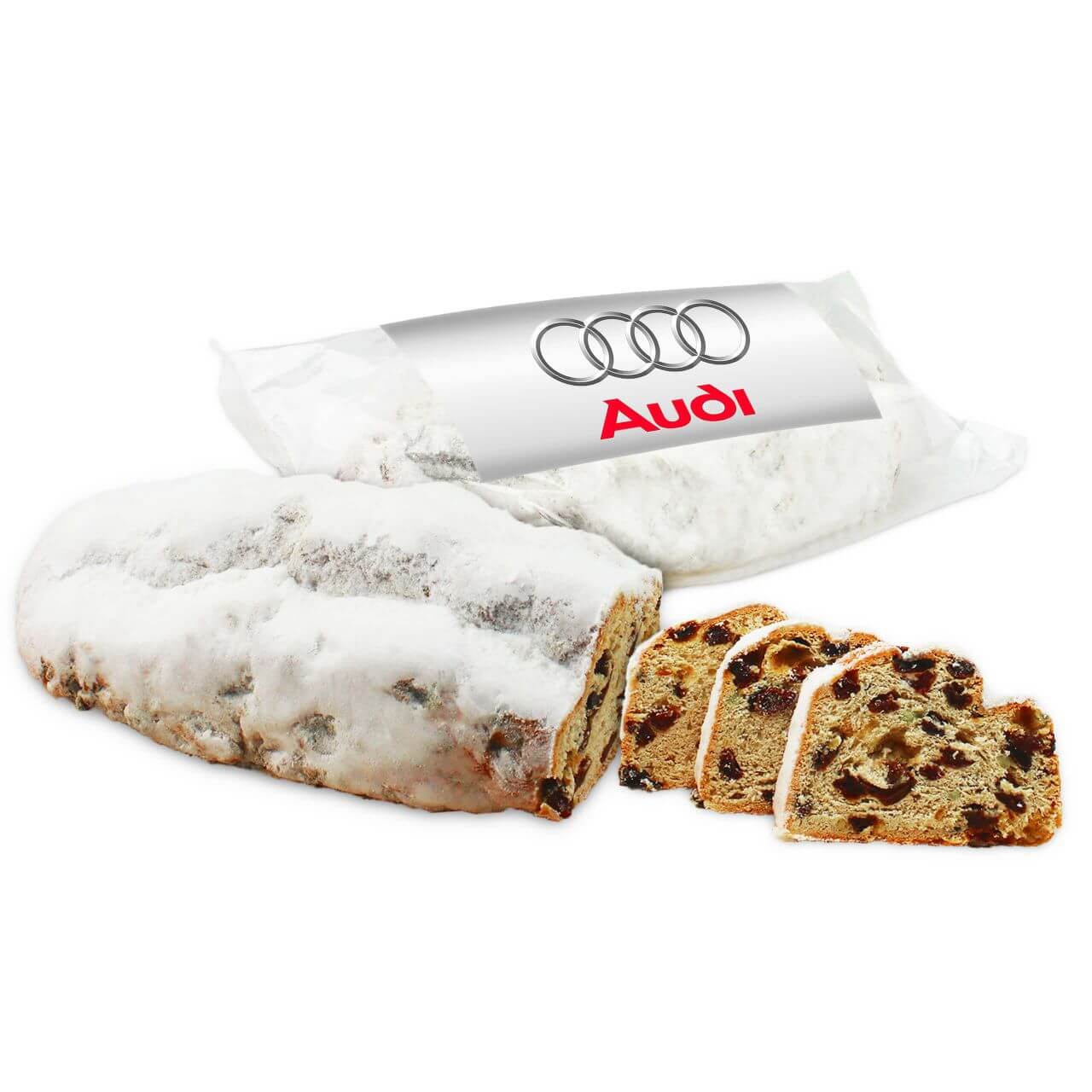 Rum -Stollen 750g with an individual label as a promotional gift