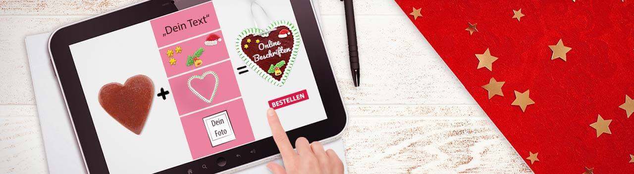 Lebkuchenherzen online gestalten