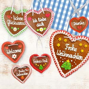 Weichnachtliche Lebkuchenherzen