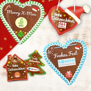 Weihnachtslebkuchen mit Logo
