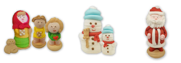 Colorful sugar figures for the gingerbread house size L.