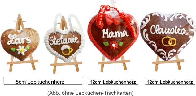 Anwendungs Beispiele Tischkarten-Ständer mit Lebkuchen-Tischkarten