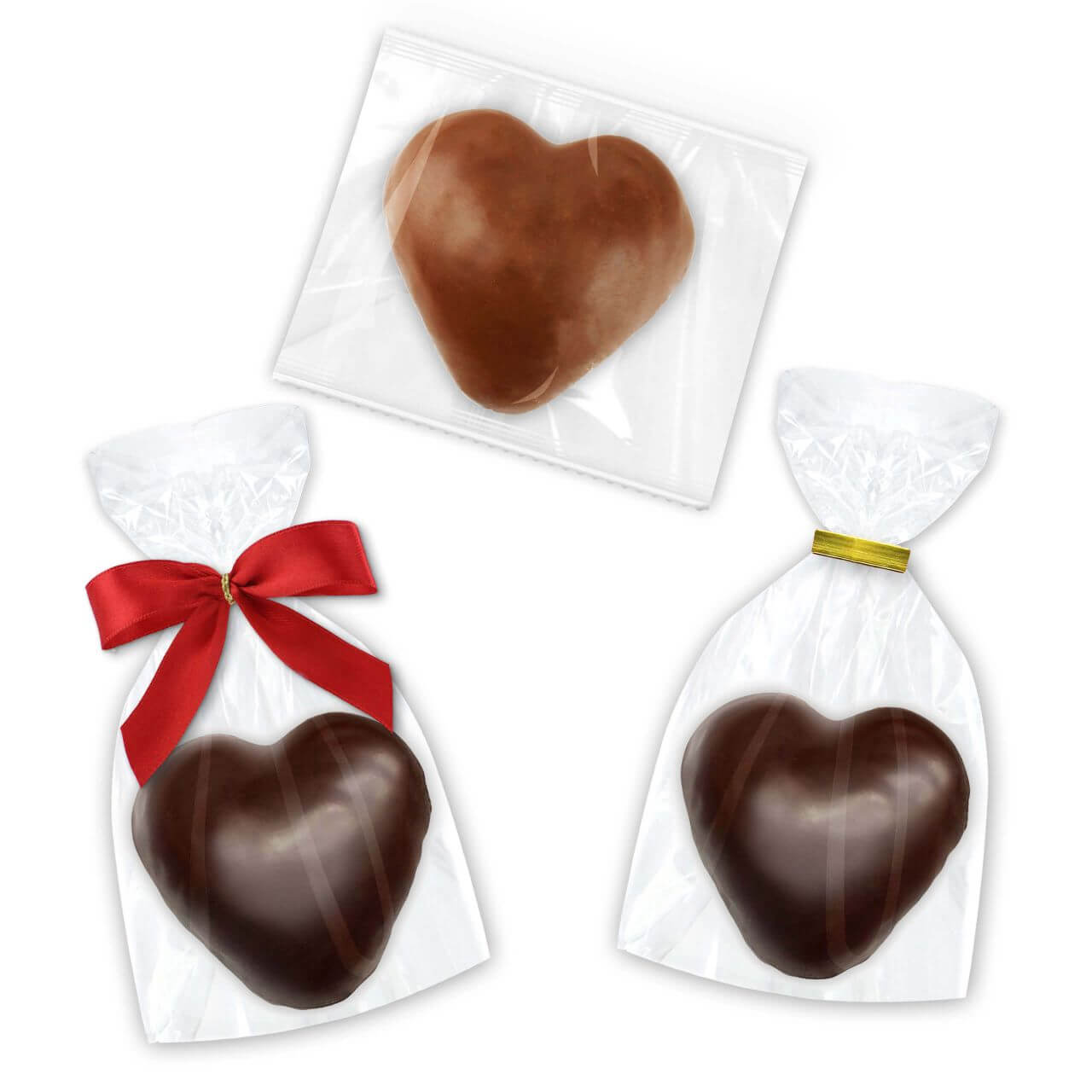 Wraps of chocolate gingerbread hearts