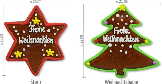 Lebkuchenstern und Lebkuchen-Weihnachtsbaum