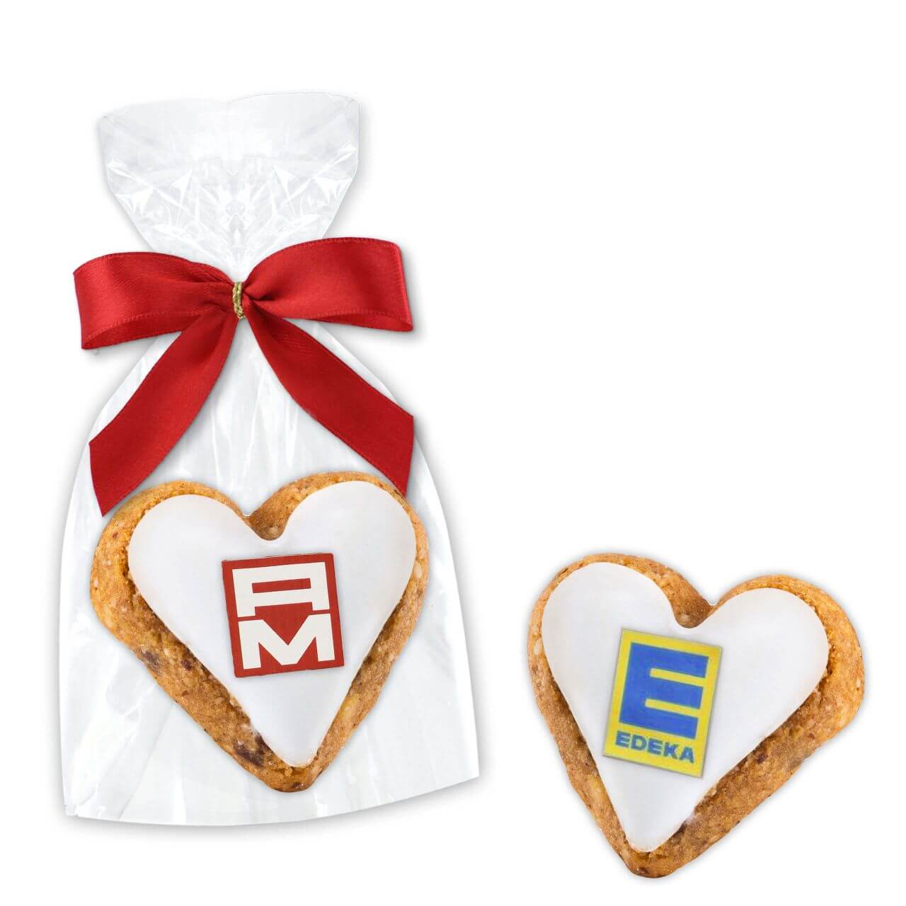 Cinammon heart Cookie incl. Logo - single packed