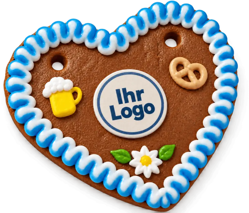 Lebkuchenherz mit Firmenlogo