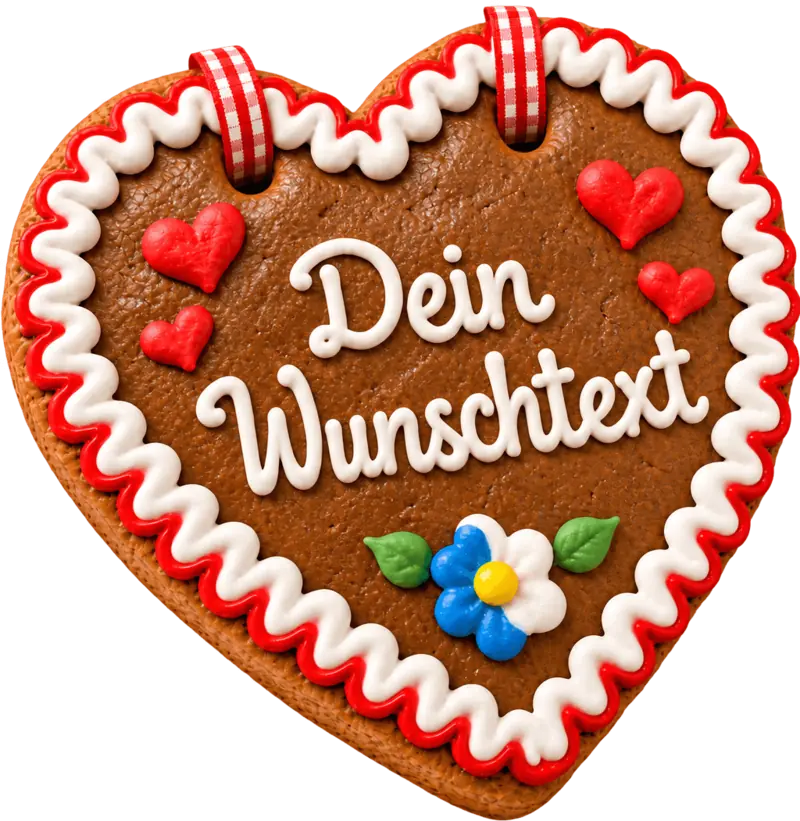 Lebkuchenherz mit Wunschtext aus Zuckerguss